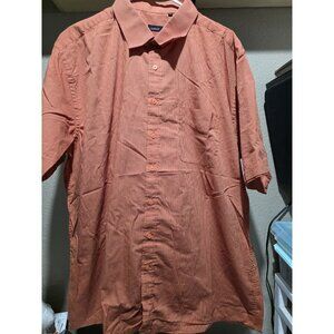 Ultimo Orange Checkered Button Down Shirt Men's Size 4XL Short Sleeve